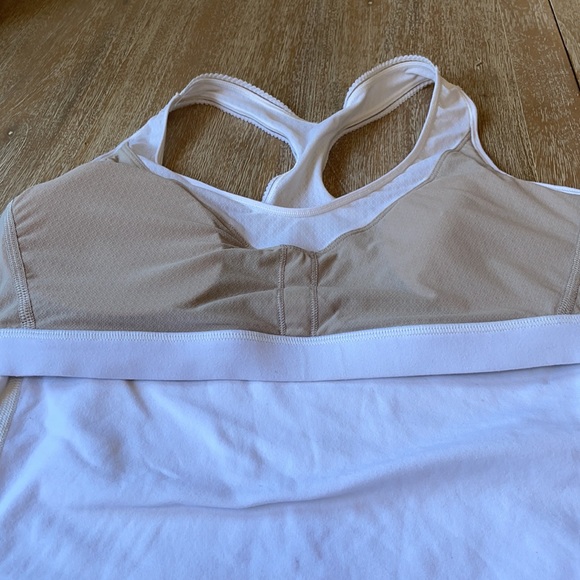 Lululemon White Tank Top with Bra Support Size 8 - Picture 7 of 8
